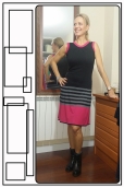 Vestido Negro con Rayas