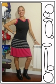 Vestido Negro con Rayas